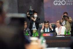 ‘End this barbaric war’: Rishi Sunak confronts Russia over Ukraine at G20 summit