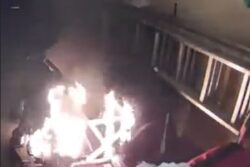 Video shows moment that electric scooter battery explosion caused fire