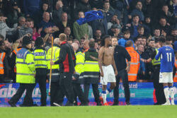 Everton fans throw Alex Iwobi’s shirt back at him during furious post-match stand-off with Frank Lampard’s side