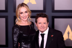Michael J Fox supported by family and Back to the Future co-star Christopher Lloyd as he’s awarded honorary Oscar