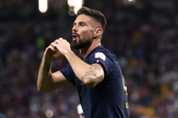 Hugo Lloris reacts to Olivier Giroud equalling Thierry Henry’s record as France thrash Australia