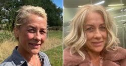 Sarah Beeny vows to challenge stereotype of bald cancer patients after shaving head with dog clippers