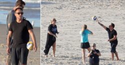 Ant McPartlin larks around on beach with wife Anne Marie Corbett and her daughters ahead of I’m A Celebrity launch 