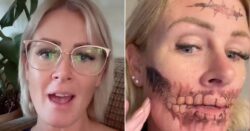 Grandma’s ‘temporary’ Halloween tattoo still stuck on her face