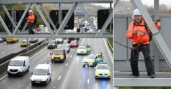 Parts of M25 closed in rush hour after protesters climb gantries