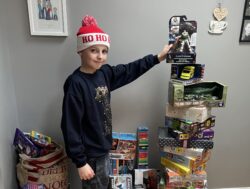 Boy, 10, turns into Father Christmas to collect gifts for less fortunate children