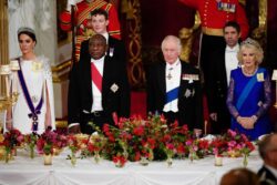 Vintage port and Windsor pheasant served at Charles’ first state banquet