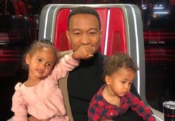 The Voice coach John Legend has his hands full in the red chair with his adorable kids Luna and Miles