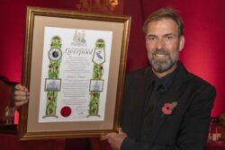 Liverpool’s Jurgen Klopp receives the freedom of the city