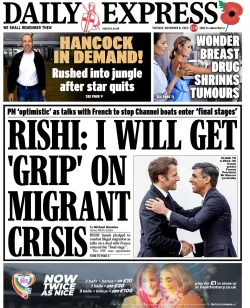 Daily Express – Rishi: I will get grip on migrant crisis