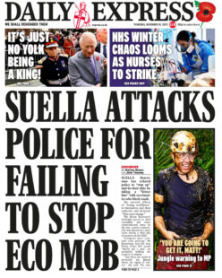 Daily Express – Suella attacks police for failing to stop eco mob 