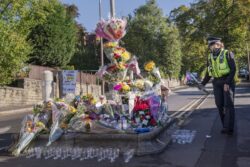 Teenage pair deny murdering boy outside school gates