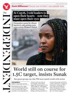 The Independent – World still on course for 1.5C target, insists Sunak 