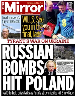 Daily Mirror – Russian bombs hit Poland 