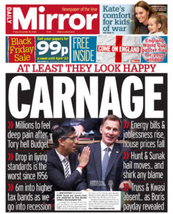 Daily Mirror – At least they look happy: Carnage 