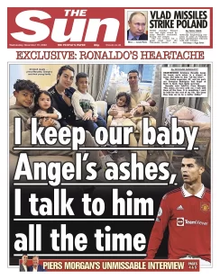 The Sun – I keep our baby Angel’s ashes, I talk to him all the time 