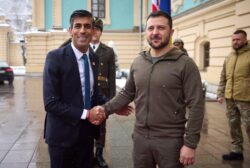 Rishi Sunak meets Volodymyr Zelensky in first visit to Ukraine as PM