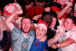 England fans sent into raptures as two quick goals put Three Lions in control