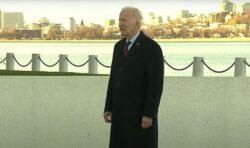 Weary Biden looks frail as he waits in freezing cold for Prince William to arrive