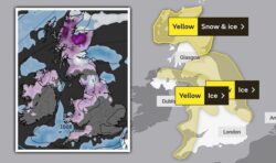 Snow tracker LIVE: Where is it snowing now in UK as Met Office issues weather warning