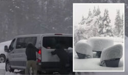 Extreme snow in California sparks ‘tornado and avalanche’ warning as 5ft falls overnight