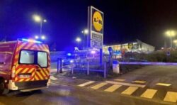 Axe attack at Lidl supermarket in France sees two badly injured and suspect in hospital