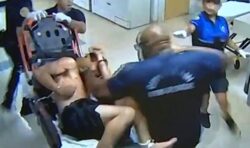 ‘No regrets!’ Shocking video shows firefighter punching handcuffed patient