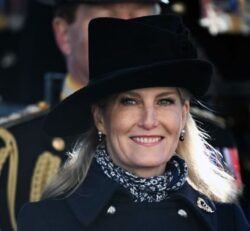 ‘Beautiful’ Sophie Wessex stuns royal fans in navy blue coat as Countess braves cold