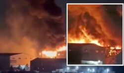 Russia in flames: 1km-wide fireball erupts as thick black smoke billows out of warehouse