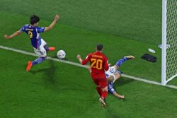 Former Premier League referees explain why Japan’s goal that eliminated Germany stood despite ball appearing to go out of play