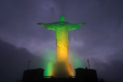 Christ the Redeemer turns green and yellow for Pele with Brazil set for three days of national morning