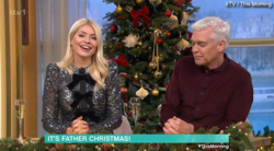 Holly Willoughby holds back giggles after Father Christmas makes cheeky X-rated joke on This Morning