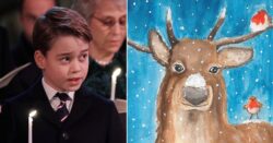 Prince George, 9, paints festive reindeer and robins for Christmas card