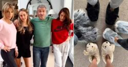 Sylvester Stallone’s fluffy slippers are everything as he celebrates family Christmas with wife Jennifer Flavin and daughters