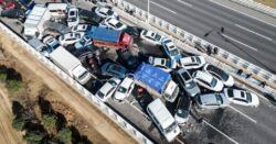 Hundreds of cars crash into each other in massive pile-up on bridge