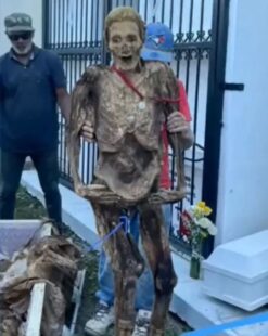 Corpse of gran buried 10 years ago still almost intact with full head of hair