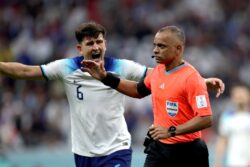 Harry Maguire and Gary Neville blast ‘joke’ referee after England’s World Cup exit to France