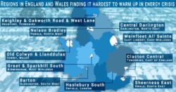 Map shows regions in England and Wales finding it hardest to warm up in energy crisis