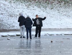 People pictured playing on frozen lake days after Solihull tragedy