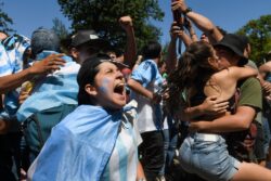 Argentina fans jump into Maradona’s pool to celebrate World Cup win