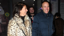 Smiley Matt Hancock reunites with I’m A Celebrity campmates Boy George and Seann Walsh as he takes girlfriend Gina Coladangelo to comic’s gig