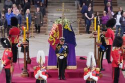 King returns to Westminster Hall to commemorate mother’s lying in state