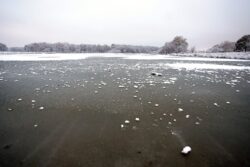 Emergency service taking calls about children playing on frozen ponds and lakes