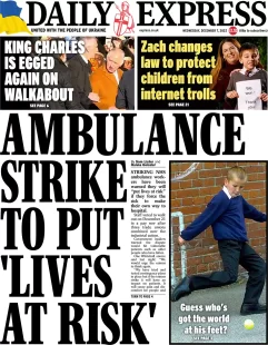 Daily Express – Ambulance strike to put lives at risk