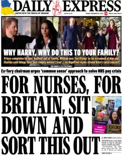 Daily Express – For nurses, For Britain, sit down and sort this out 