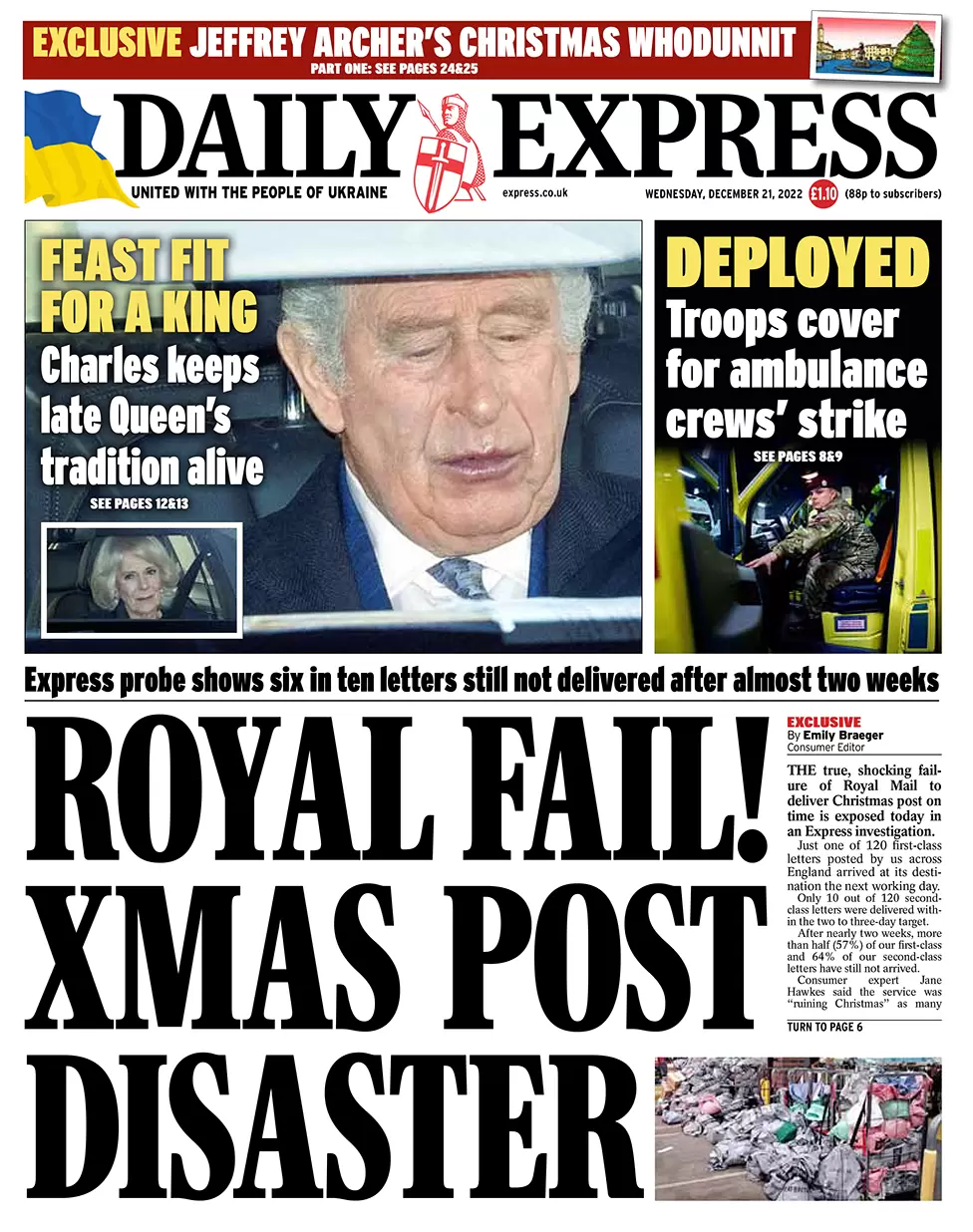 Daily Express - Royal fail! Xmas post disaster