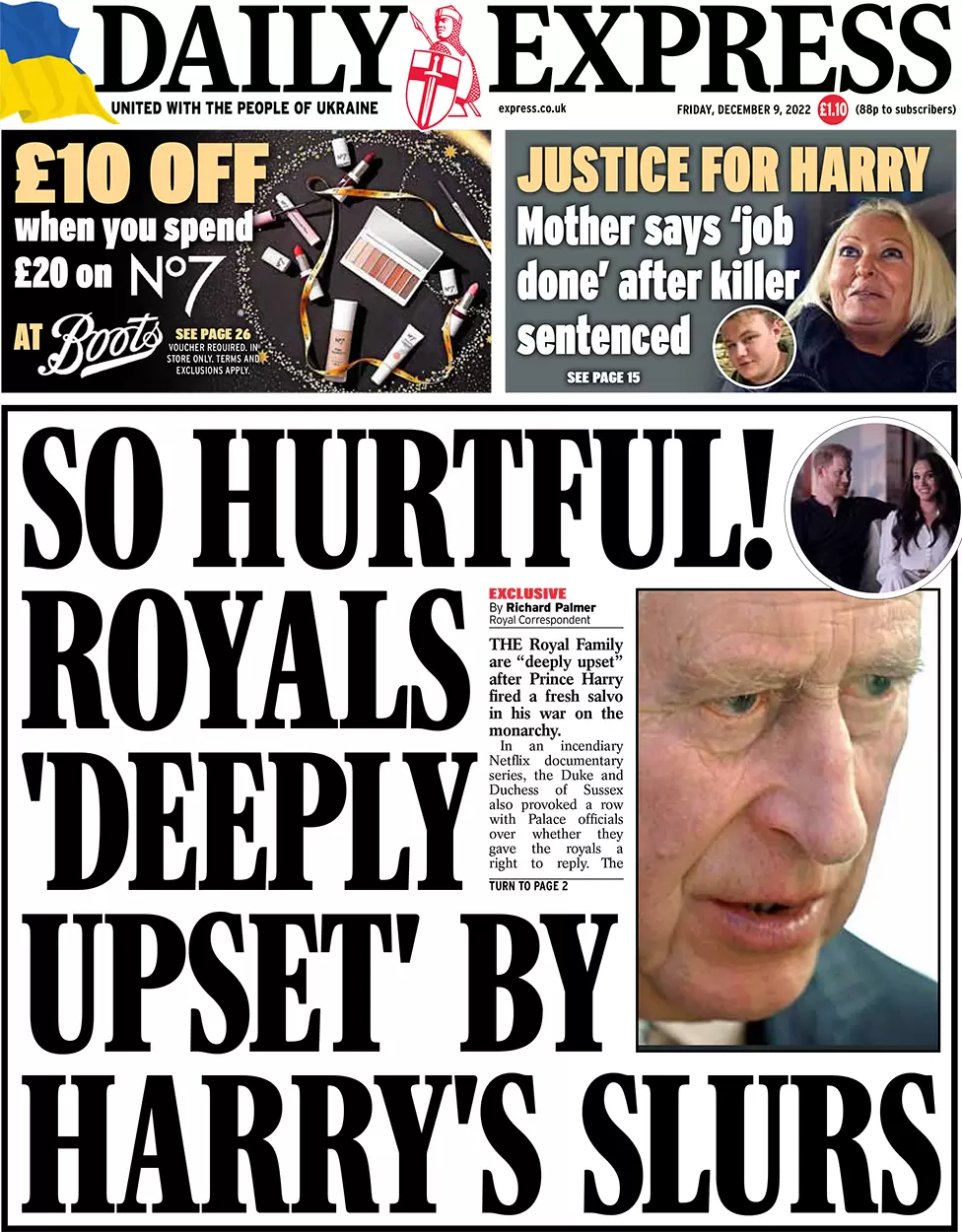 Express - So hurtful! Royals deeply upset by Harry's slurs