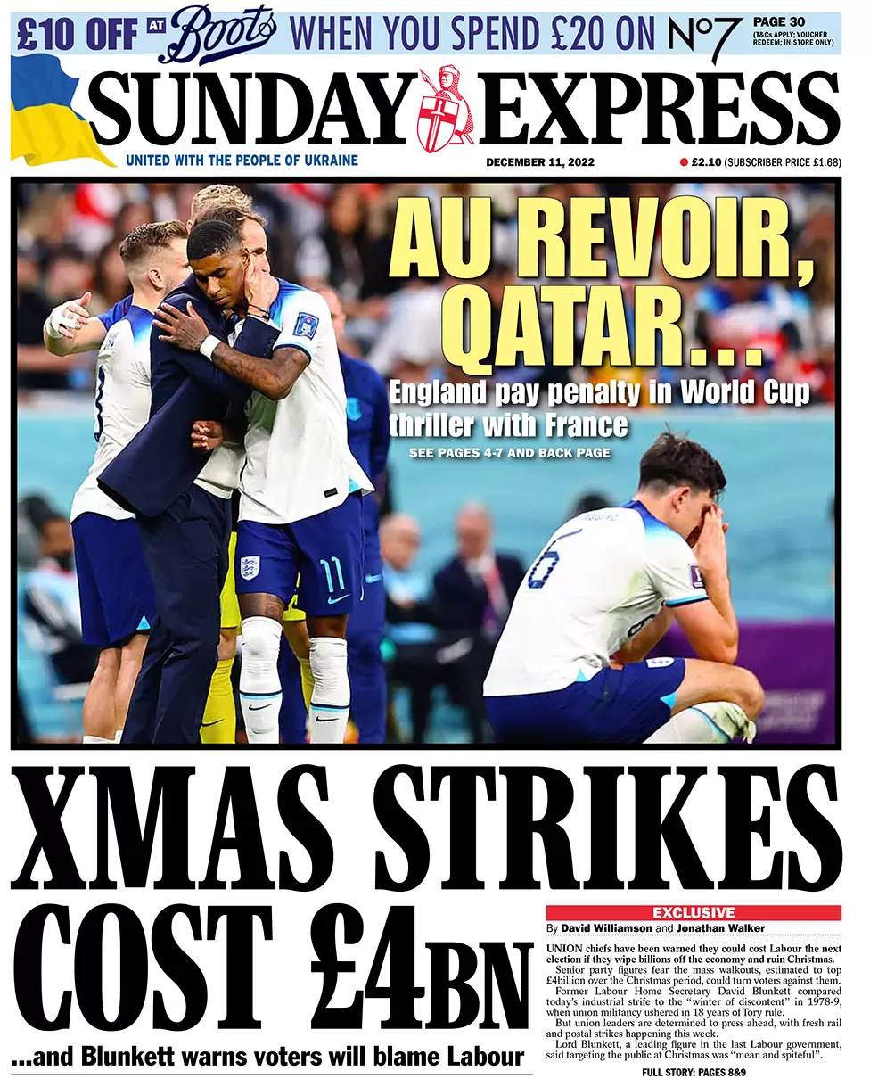 Sunday Papers - England out of World Cup despite excellent performance