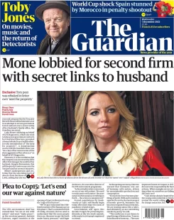 The Guardian -Mone lobbied for second firm with secret links to husband 