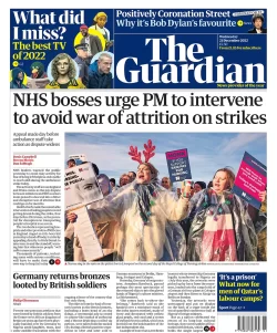 The Guardian – NHS bosses urge PM to intervene to avoid war of attrition on strikes 